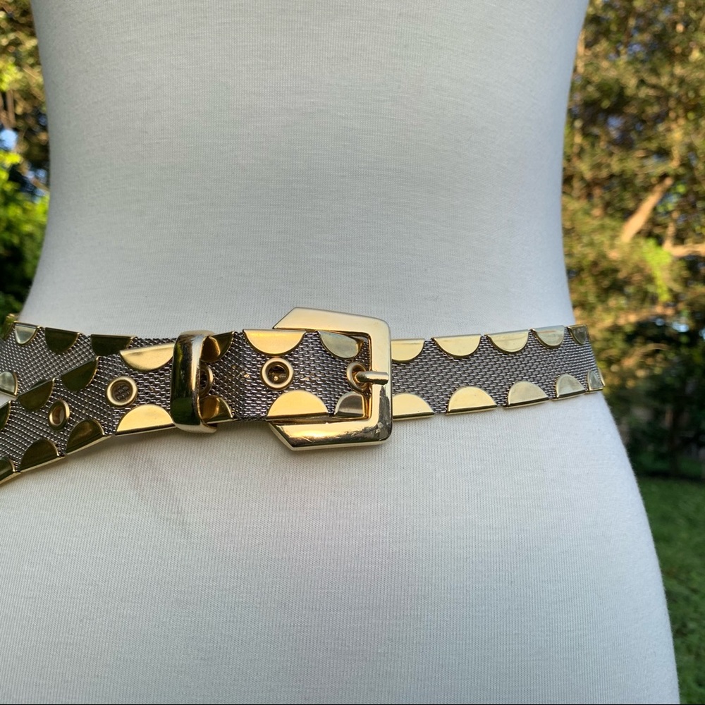 Belt Metal Mesh Gold Circle Binding